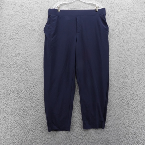 Athleta Brooklyn Ankle Pants 18 Navy Blue Womens Athleisure‎ Lightweight - Picture 1 of 15